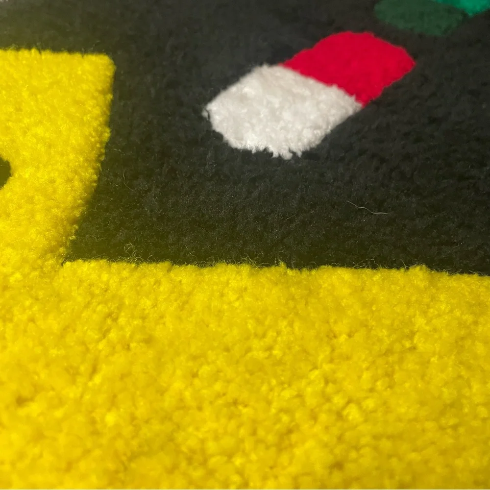 Pac-Man eating pills tufted rugs 29inx12in